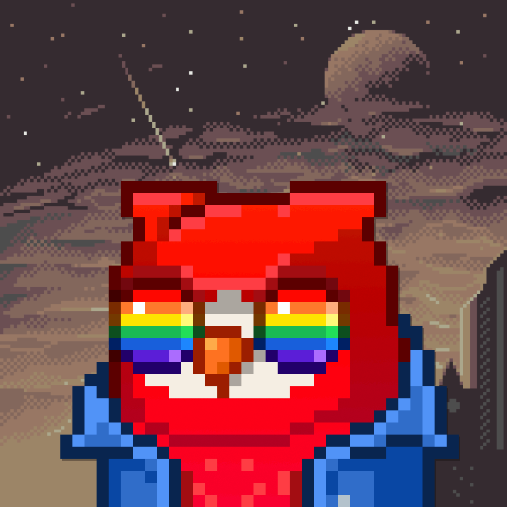 GM 0WLS Pixel Owl #1 - Fire Crown 3D Glasses